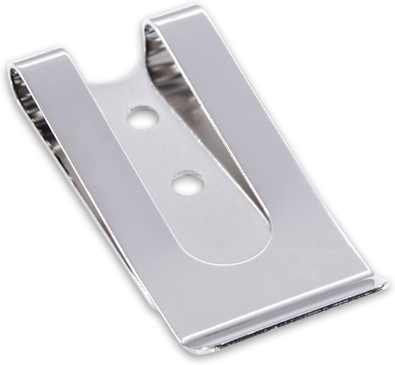 Holstex HolsterSmith Universal Metal Belt Clip - fits up to 2.0 inch Belts - Nickel & Black Finish – with Mounting Hardware - Image 1
